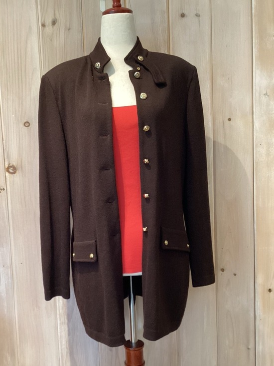 St. John Collection Jackets & Blazers - St John Santana Knit Cardigan Blazer Size 8 Chocolate Brown